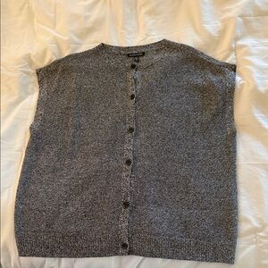Eileen Fisher Button-Front Knit Vest in Heather Gray